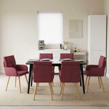  Trpezarijske stolice 6 pcs Tkanina Vinska crvena | shoptok.hr