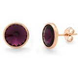 Victoria Cruz basic amethyst mindjuše sa swarovski kristalom ( a2791-11st ) Cene