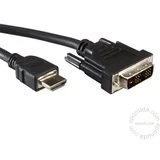 DVI / HDMI kabel DVI-D 18+1-polni vtič, HDMI-A vtič 2.00 m črna 11.99.5522 zaščiten, primeren za obojestranski priključek DVI kabel, (20417757)