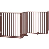 vidaXL Ograda za pse z vrati zložljiva 12 panelov rjava 960 cm les | Shoptok.si