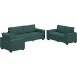  3-dijelni set sofa s jastucima, tamnozelena tkanina | shoptok.hr
