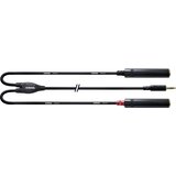 Cordial CFY 0\,3 WGG avdio Y-adapter [1x 3\,5 mm banana moški konektor - 2x priključna doza za 6\,3 mm banana moški konektor] 30.00 cm črna, (20429695) | Shoptok.si