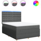 Maison Chic Box spring posteljni - Vzmetna postelja z vzmetnico temno siv 140x190 cm blago SL4917, (21901046) | Shoptok.si