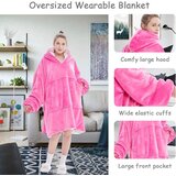 VERKGROUP Odeja pulover z rokavi in kapuco v enem HOODIE svetlo temno roza Slike