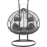 Kondela Viseči stol za dve osebi, siva, DALVEA 2 NEW | Shoptok.si