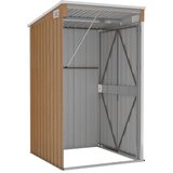 vidaXL Zidno vrtno spremište smeđe 118 x 100 x 178 cm pocinčani čelik | shoptok.hr