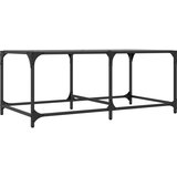  Stolić za kavu s crnom staklenom površinom 98,5x50x40 cm čelik | shoptok.hr