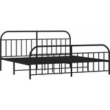  Metalni okvir kreveta uzglavlje i podnožje crni 193x203 cm | shoptok.hr