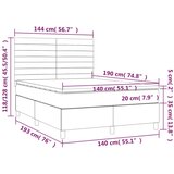  Box spring postelja z vzmetnico LED temno siva 140x190 cm žamet, (20789298) | Shoptok.si