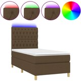 Maison Chic Box spring postelja - Vzmetna postelja z vzmetnico LED temno rjava 100x200cm blago SL9380, (21899999) | Shoptok.si