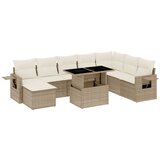 Maison Chic Seti vrtnega pohištva - Vrtna garnitura 9-delna z blazinami bež poli ratan, (21796421) | Shoptok.si