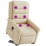 Maison Chic Električni masažni naslanjač - Relax naslanjač s funkcijo vstajanja krem, (22042553) | Shoptok.si