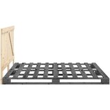 vidaXL Posteljni okvir z vzglavjem siv 200x200 cm trdna borovina | Shoptok.si