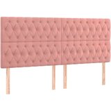  Uzglavlje ružičasto 180x7x118/128 cm baršunasto | shoptok.hr