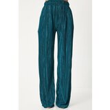 Happiness İstanbul Women's Dark Green Pleated Sleeveless Knitted Blouse Palazzo Pants Set | Eponuda.ba