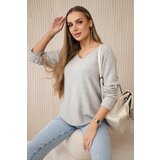Kesi Włoski V-neck sweater dark beige Cijene