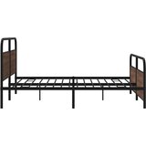 vidaXL Metalni okvir kreveta bez madraca smeđa boja hrasta 180x200 cm | shoptok.hr
