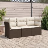  3-dijelni set vrtnih sofa s jastucima smeđi od poliratana | shoptok.hr