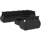  9-dijelni set vrtnih sofa s jastucima crni od poliratana | shoptok.hr