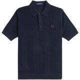 Fred Perry Majice & Polo majice Fp Pointelle Panel Knitted Shirt Modra Cene
