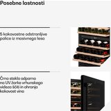 Klarstein Velaire vgradna vinoteka | sodobna, elegantna | zaščita pred UV-žarki | dve območji | 46 steklenic | Shoptok.si