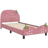  Otroški posteljni okvir z vznožjem Roza 90 x 190 cm Žamet, (5000104570) | Shoptok.si