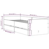  posteljni okvir s predali dimljen hrast 100x200 cm, (20929754) | Shoptok.si