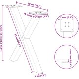  Noge za klub stolić u obliku slova X, 2 kom, bijele, 50 x (42-43) cm, čelik | shoptok.hr