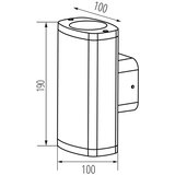 Kanlux 38882 - Spoljno zidno svetilo ZEVI 2xGU10/10W/230V IP54 crno | Eponuda.com