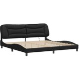  Okvir kreveta s LED svjetlima crni 200 x 200 cm od umjetne kože | shoptok.hr