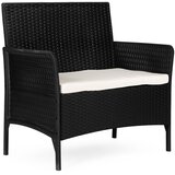 Multi Garden vrtna sofa za dvije osobe s jastukom, klupa za balkon, terasu, vrt, crna | shoptok.hr