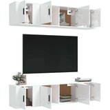 6-dijelni set TV ormarića sjajni bijeli drveni | shoptok.hr