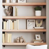  Zidna polica 80 x 20 x 6 cm od neobrađene masivne hrastovine | shoptok.hr
