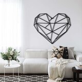 Wallxpert metalni zidni ukras 5069, geometrijsko srce, 76 x 63 cm, crni | Eponuda.com