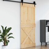  Vrata NARVIK 95 x 210 cm Čvrsta borovina (neobrađena) Prirodna | shoptok.hr