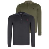 Dewberry DOUBLE SET V4007 MEN'S SWEATSHIRT-NAVY-KHAKI Cene