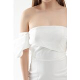 Lafaba Women's White Princess Sleeve Organza Long Evening Dress | shoptok.hr