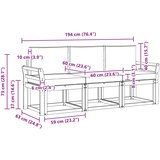  Set vanjskih sofa 3 pcs Bijela i svjetlosiva 194 x 63 x 73 cm | shoptok.hr