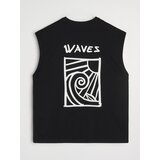 Sinsay Pamučna majica boxy kroja s natpisom Waves | shoptok.hr