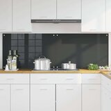 vidaXL Zaščita za kuhinjo 2 pcs Temno siva 90 x 60 cm kaljeno steklo | Shoptok.si