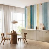  Foto tapeta - Striped pattern - abstract background in stripes in blue tones with gold pattern 500x350 Vodootporna | shoptok.hr