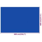vidaXL Tepih za šator 400 x 600 cm plavi HDPE | shoptok.hr