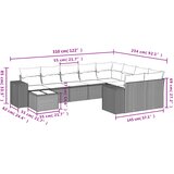  10-dijelni set vrtnih sofa poliratan s jastucima svijetlosivi | shoptok.hr