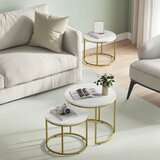  Okrugli stolić 2 kom - mramorne / zlatne noge | shoptok.hr