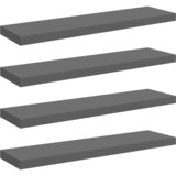  Plutajuće zidne police 4 kom sjajne sive 90 x 23,5 x 3,8 cm MDF | shoptok.hr