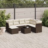 vidaXL 8-dijelni set vrtnih sofa s jastucima smeđi od poliratana | shoptok.hr