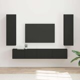 Komplet TV omaric 3 pcs Črna Konstruiran les - - črna - 57.12 - 30 x 31 x 100 cm - 2025-vidaXL-Uvoz_2 | Shoptok.si