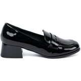 Shelvt Black loafers with heels Cene