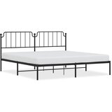  The Living Store Kovinski posteljni okvir z vzglavjem črn 200x200 cm - Posteljni Okvir, (21455615) | Shoptok.si