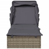 LEŽAJ za sunčanje sklopivi krov sivi 213 x 63 x 97 cm poliratan | shoptok.hr